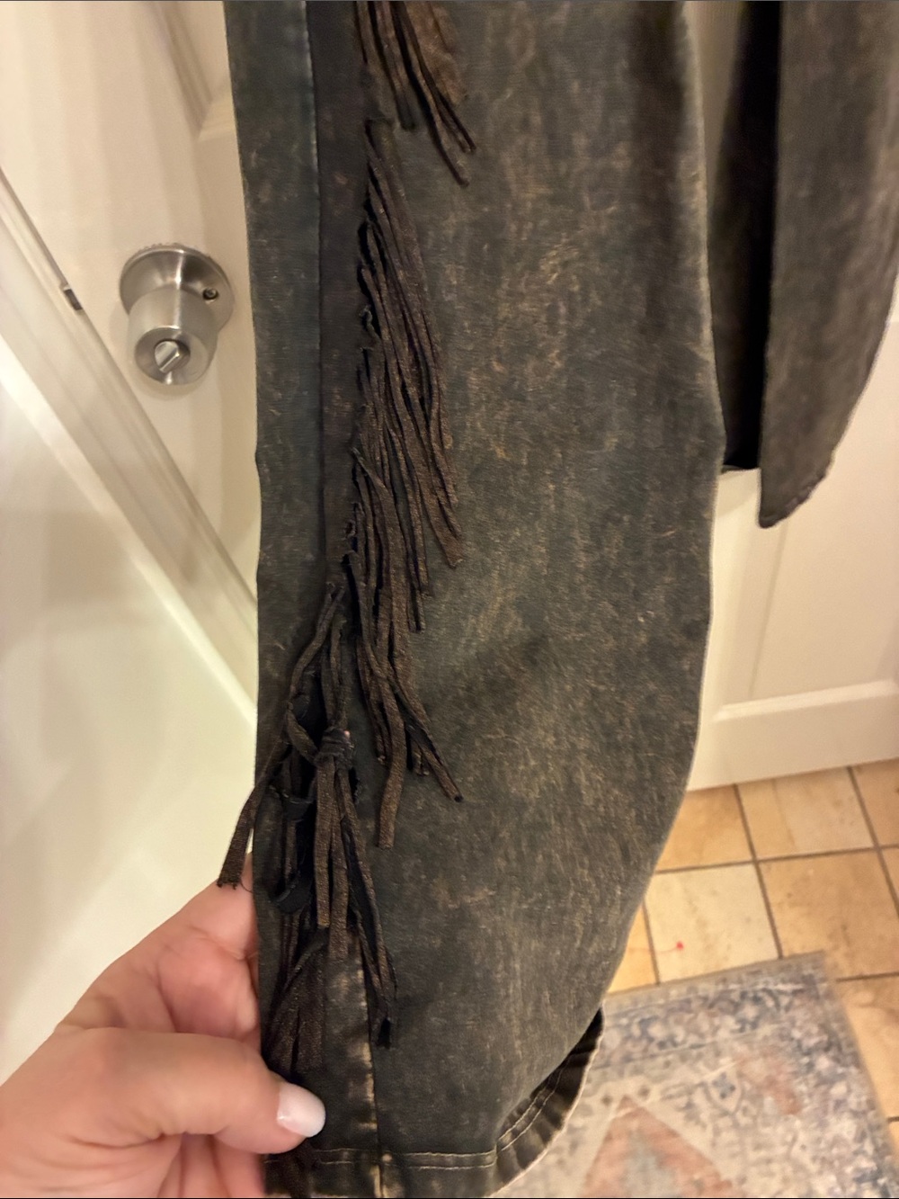 T Party Fashion Black Wide-Leg Fringe Jeans - Picture 4 of 5